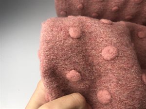 Uld filt med prik - skønneste rosa melange